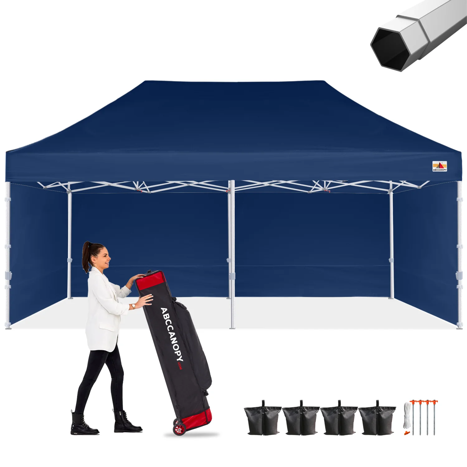 S2 Nova Base™-Frame Heavy Duty Pop Up Canopy Tent with Sidewalls 4-Pack - Image 13